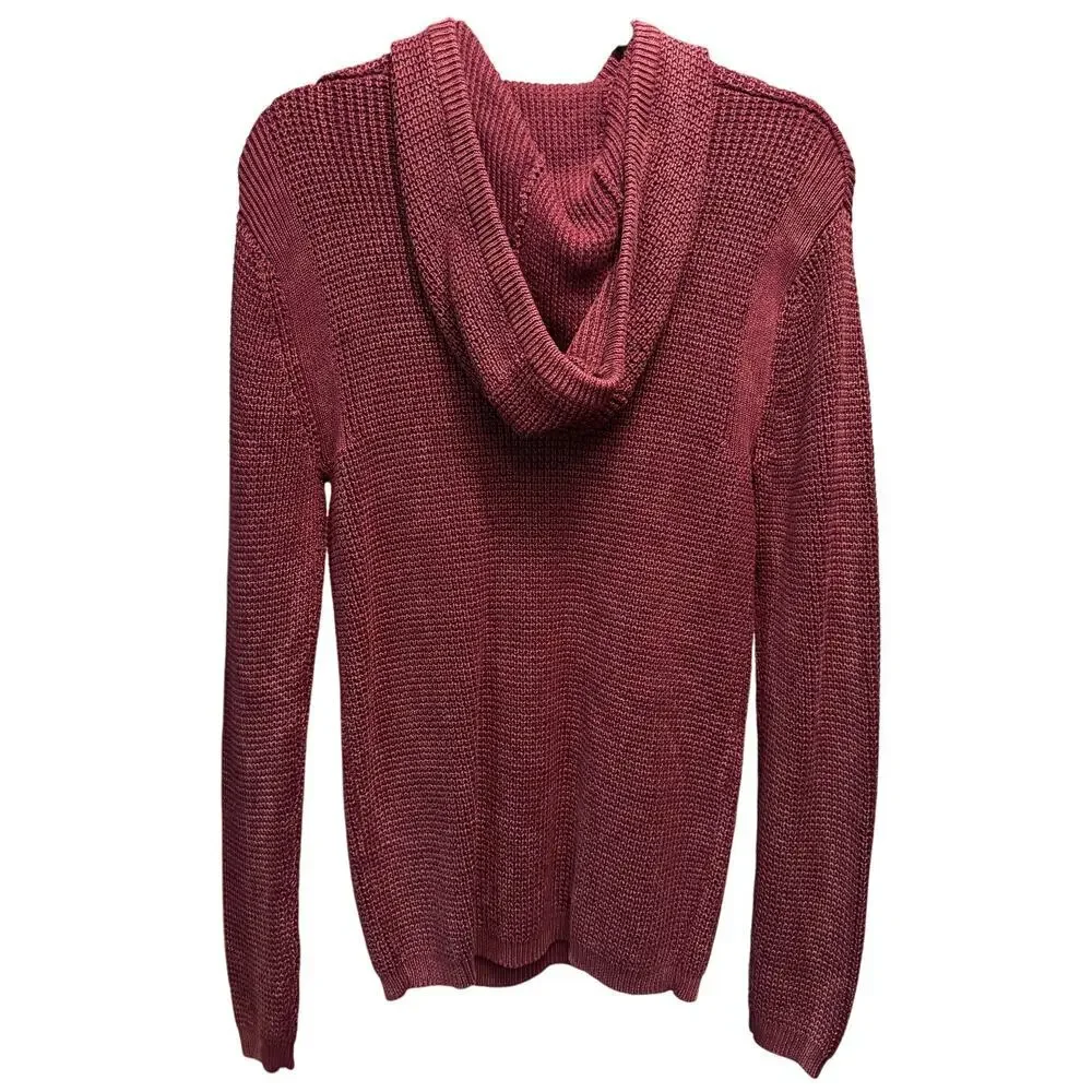 INC International Concepts 100% Cotton Hoodie Sweater Mens XS Maroon Stonewashed - Picture 4 of 8